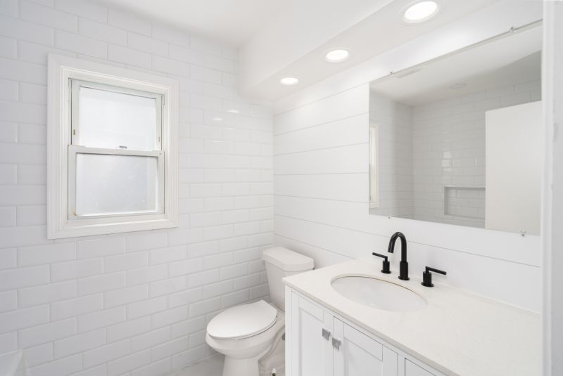 Renovated residential bathroom with modern fixtures